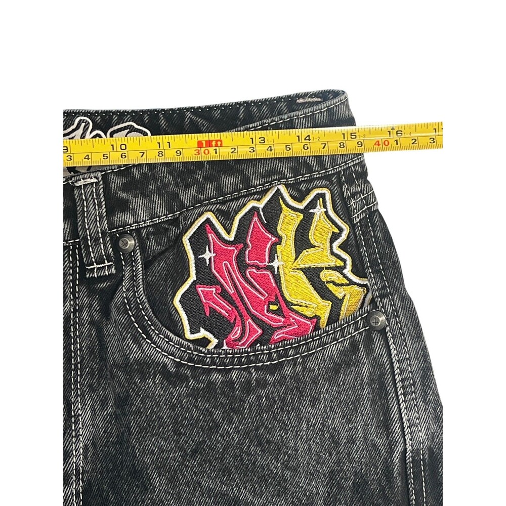 Ninth Hall Ambush Cotton Baggy Jeans Panther Snake Embroidered Denim Pants Black - Picture 7 of 11